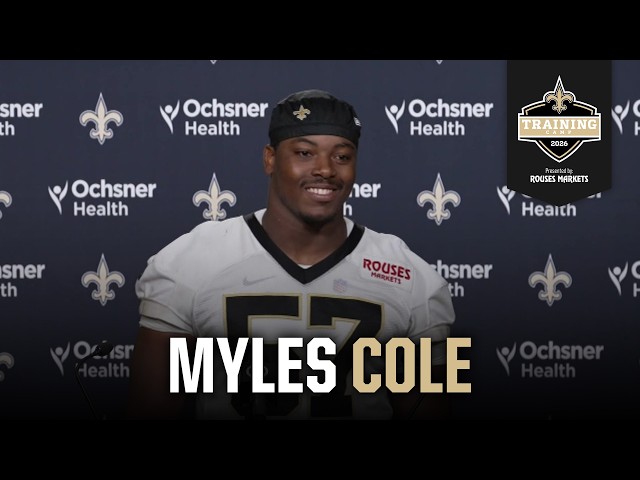 Myles Cole on switching positions, defensive scheme | Saints Training Camp 2026