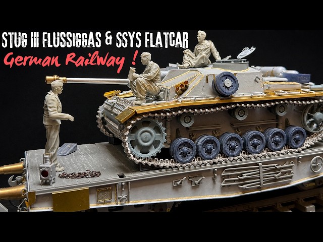 Stug III Gas Prototype on its flatbed railcar