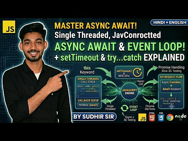 JavaScript Async Await Tutorial | Event Loop, setTimeout & Try Catch Explained