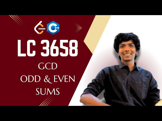 3658. GCD Of Odd & Even Sums | Leetcode | C++