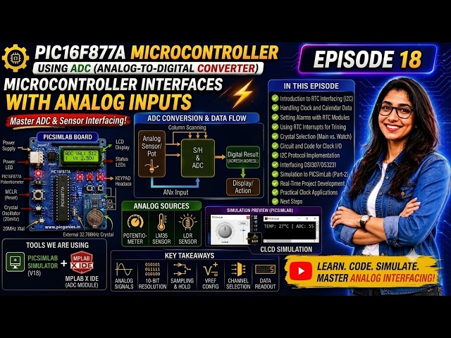 PIC16F877A Projects with PICSimLab | Episode 18: Microcontroller Interfaces with Analog Inputs