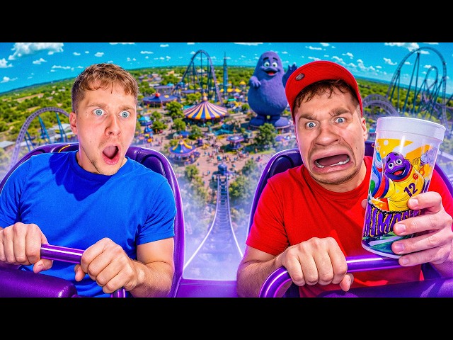 SIBLINGS RIDE THE GRIMACE ROLLER COASTER