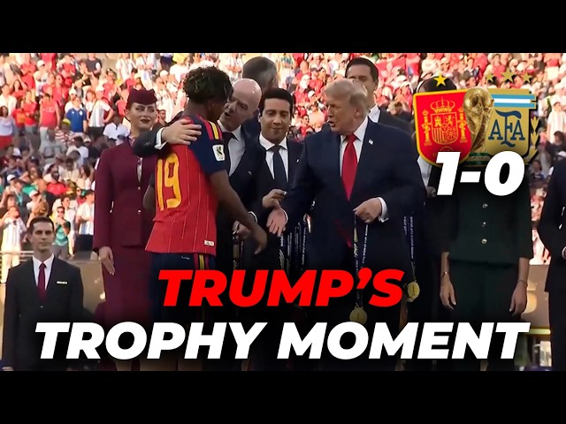 TRUMP presents the WORLD CUP TROPHY to SPAIN and SHARES a SPECIAL MOMENT with LAMINE YAMAL