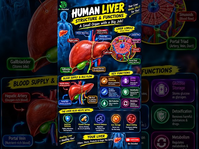 🧬Liver Explained in 3D | Learn Biology Visually | Bio Decoded #Shorts