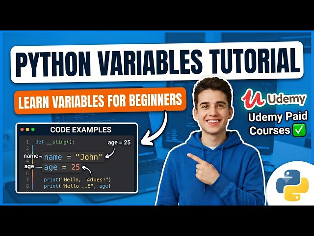 4 Python Variables Tutorial | Learn Variables in Python for Beginners | Udemy Paid Courses ✅