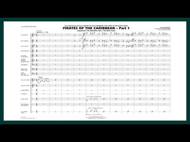 Pirates of the Caribbean - Part 1 by Klaus Badelt | Arr. Michael Brown | Marching Band