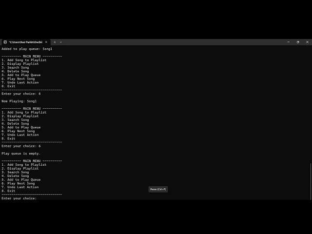 Music Playlist Manager in C | Data Structures Project | IA-2 Submission | Neel Parikh | Kritvi Rawat
