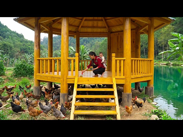 Lieu and Her Son Build the Stairs, Install the Railings, and Paint the Cabin Themselves.