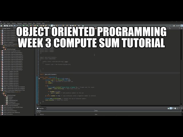 Object oriented programming week 3 Compute Sum tutorial