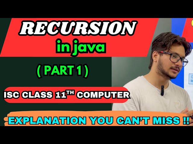Introduction to recursion in java ISC class 11th computer | stacking in recursion explanation