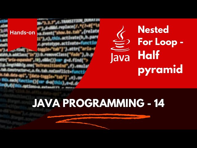 Nested For Loop Half-Pyramid Pattern Ex - Java Programming tutorial in Tamil | Video - 14  #java