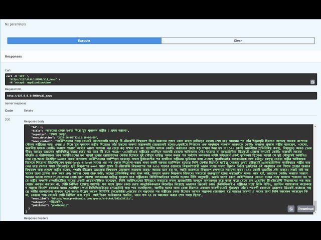 Prothom Alo News Scrapping using Fast API