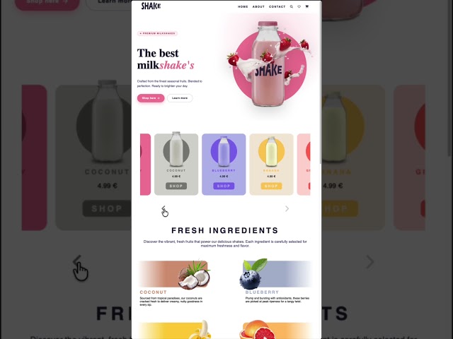 Smooth Product Slider | Infinite Milkshake Carousel with Hover Animation 🥤✨