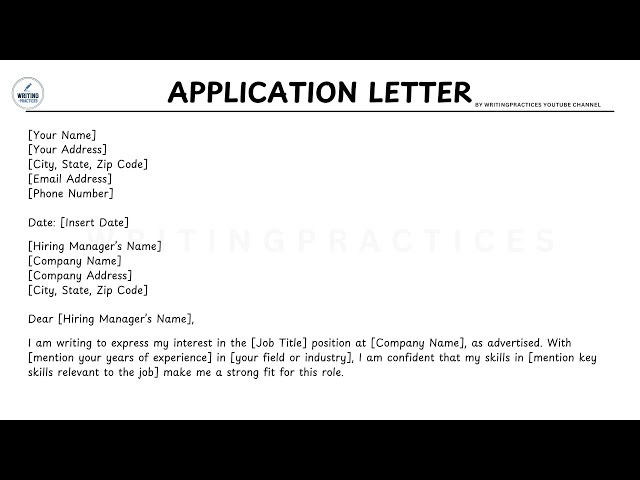 [LETTER TEMPLATE] How To Write An APPLICATION LETTER Step by Step Guide | Writing Practices