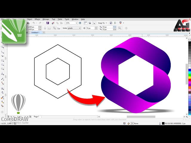 Polygon logo design in CorelDraw | Corel Draw Tutorial
