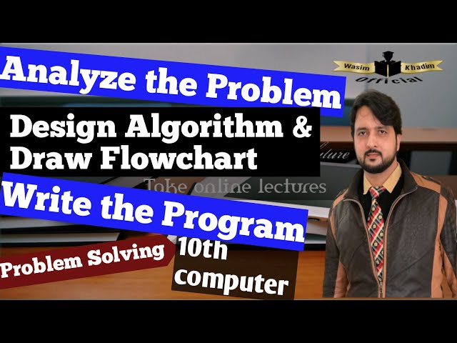 Analyze the Problem-Design Algorithm Draw Flowchart-Write the Program-10th Computer,Unit 1