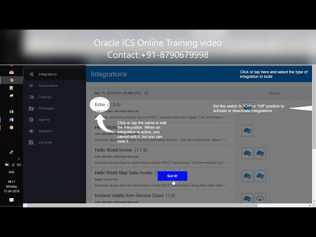 Oracle ICS Self-learning video