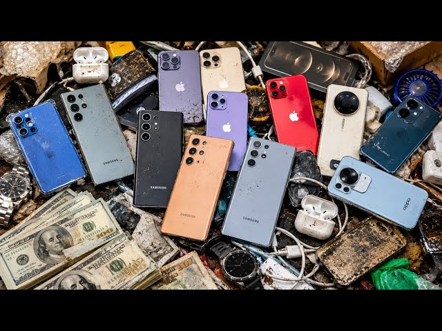 Found Expensive iPhones, Samsung S24 Ultra & S23 Ultra + $100 Bills! | Phone Restoration