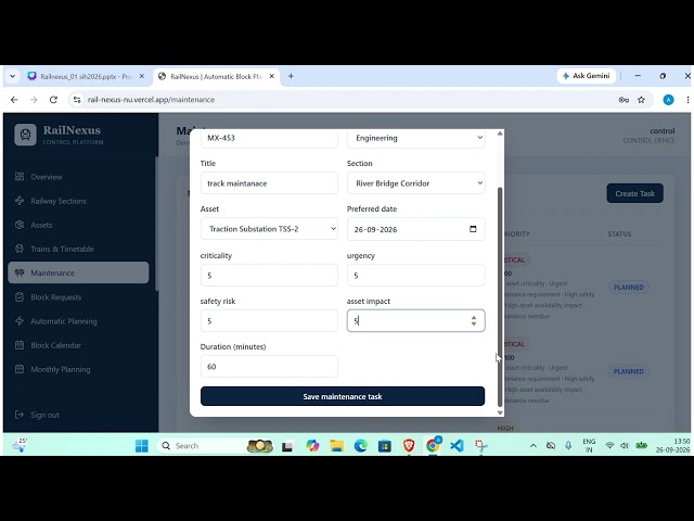 RailNexus 🚆 | AI-Powered Automatic Block Planning | Smart India Hackathon 2026
