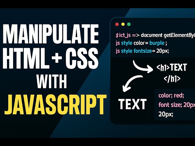 JavaScript DOM Manipulation Tutorial | Control HTML & CSS