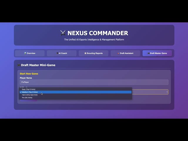 Nexus Commander - The Unified AI-Esports Intelligence Platform