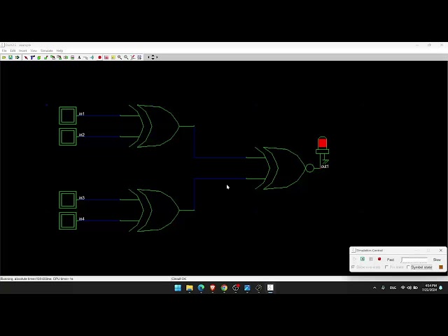 4 - bit odd parity generator on Microwind and DSCH