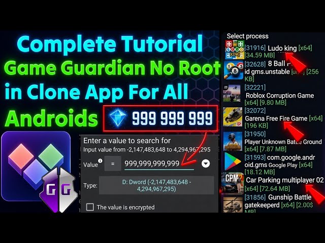 Game guardian Tutorial in Clone App No Need Root For Android