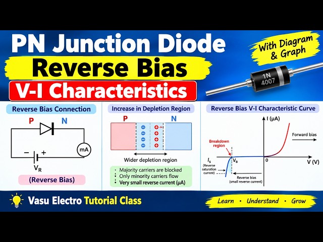 PN Junction Diode Reverse Biased | V-I Characteristic Curve | Basic Electronics | Experimental Setup