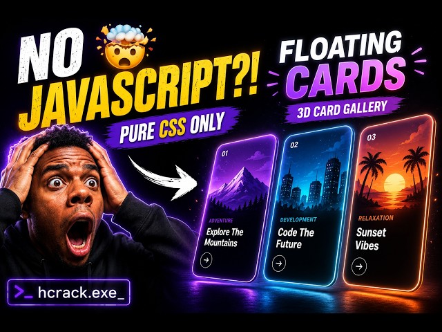 Build a Floating 3D Card Gallery with Pure HTML & CSS No JavaScript