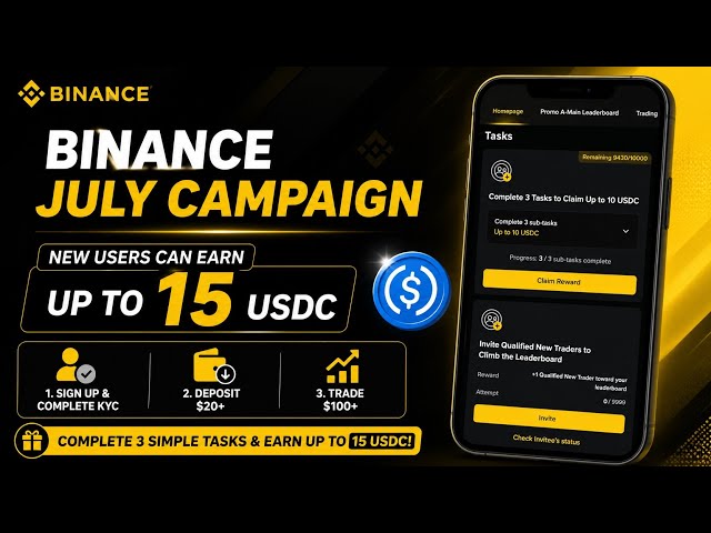 Binance July Referral Tournament | New Users Claim $15 USDC | Create a Binance Account