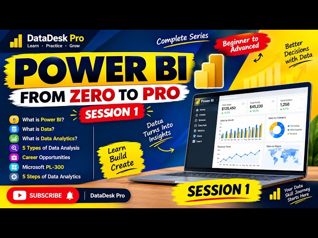 Power BI Tutorial for Beginners | What is Power BI & Data Analytics? | Session 1 | DataDesk Pro🔥