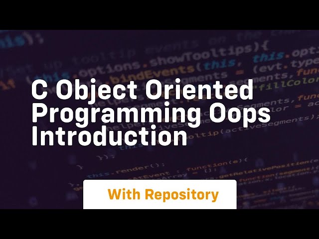 c object oriented programming oops introduction