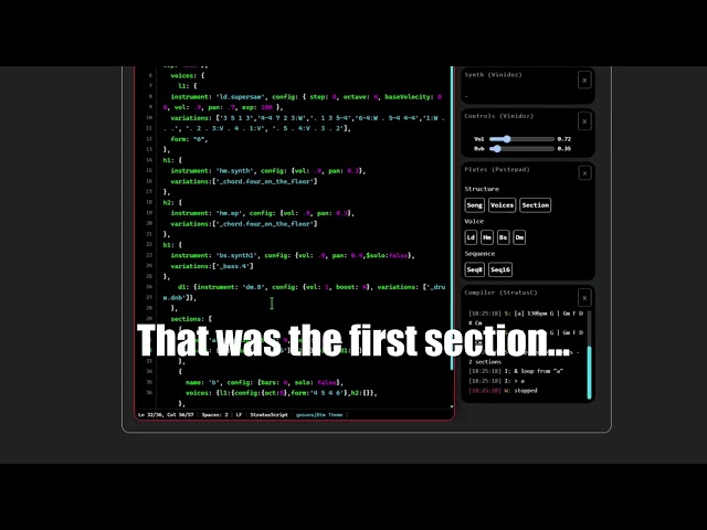 Livecoding full song from scratch in Stratus (all parts + export)