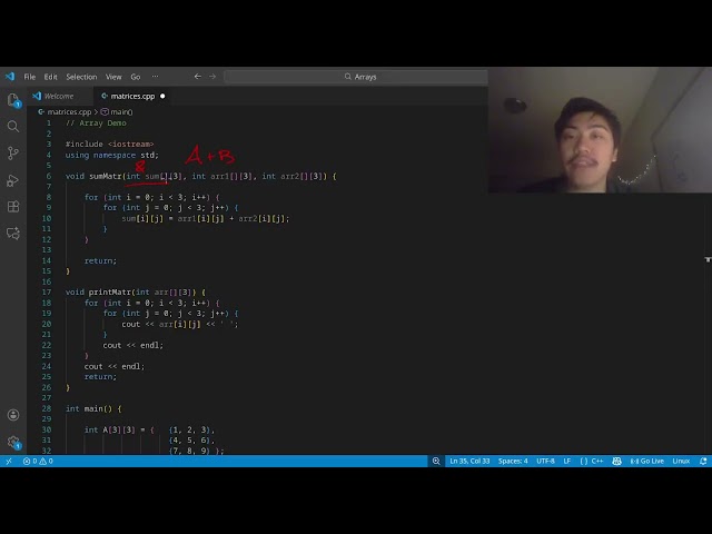 Arrays: Working with Matrices