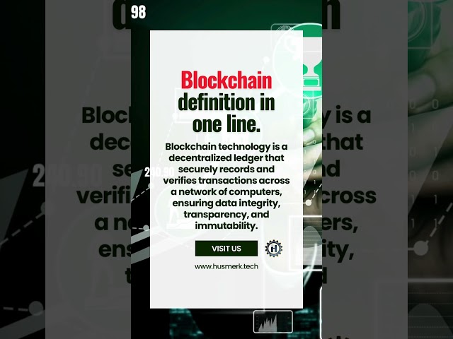 Blockchain Technology Simple Definition In One Line | #web3 |  #tutorial  | #husmerktech