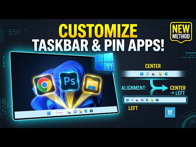 How to Customize Taskbar Alignment & Pin Apps in Windows 11 (2026)
