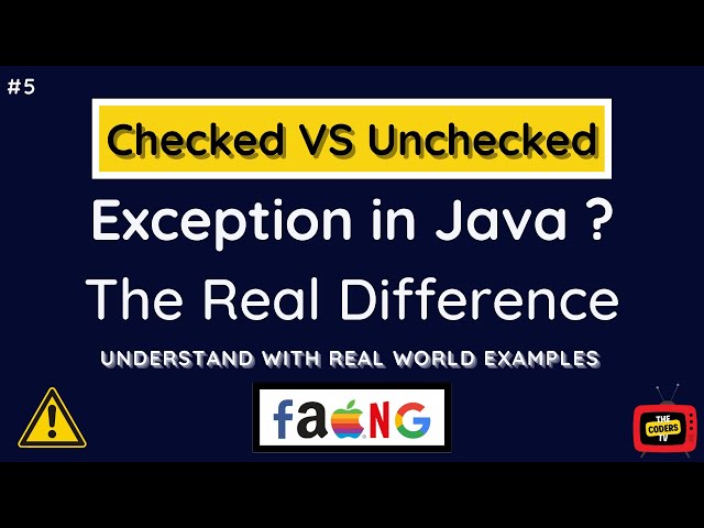#5 Checked VS Unchecked exception in Java | Exception Handling in Java | #java