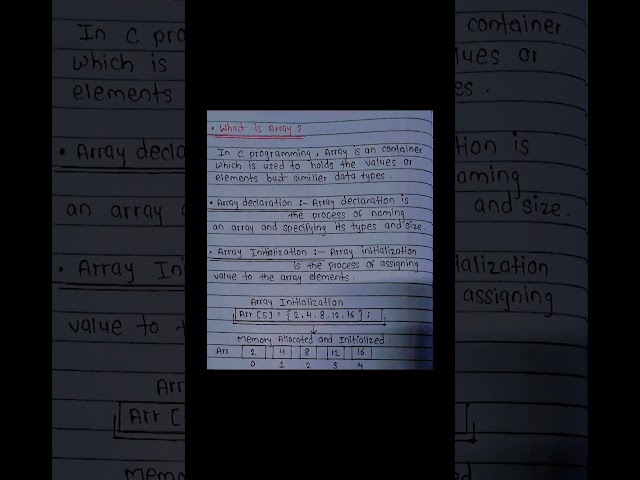 What is Array..?? 💯💥Declaration and implementation of Array 💖✨🤞#shorts #youtube #ytstudio #Array 💯💫