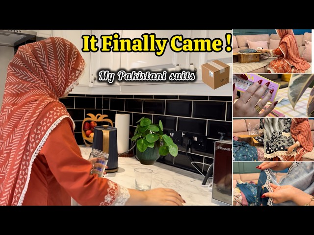My Daily Routine in Uk🌼  Parcel From Pakistan 📦 Pakistani Suits Unboxing