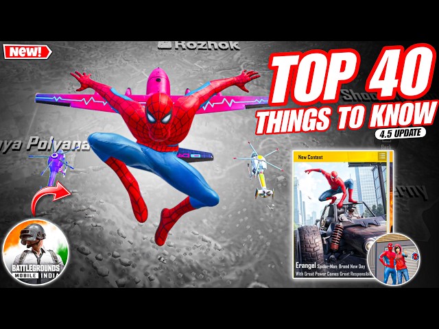 Everything About SPIDER MAN BRAND NEW DAY BGMI 4.5 Update😍Top 40 Things/Tips You MUST Know!