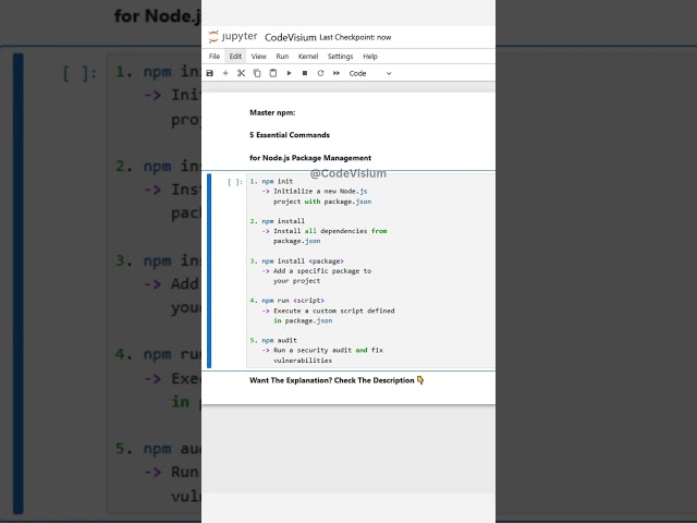 Master npm: 5 Essential Commands for Node.js Package Management #npm #JavaScript