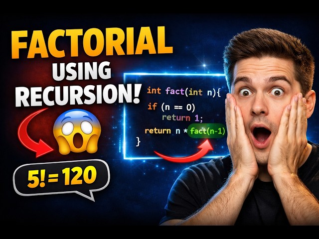 👉 Factorial in C Using Recursion 😱 | Easy Explanation + Code (Step-by-Step)
