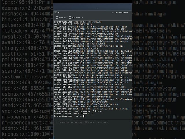 🐧 Linux CLI 20c 🐧 passwd command 🐧 #linux #shell #cli #konsole #ubuntu #fedora #opensuse