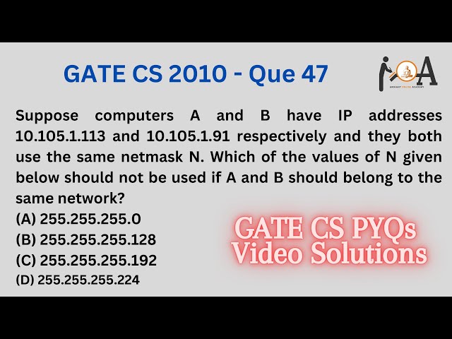 GATE CS 2010 | Question 47 | Computer Networks | GATE CS PYQs Video Solutions