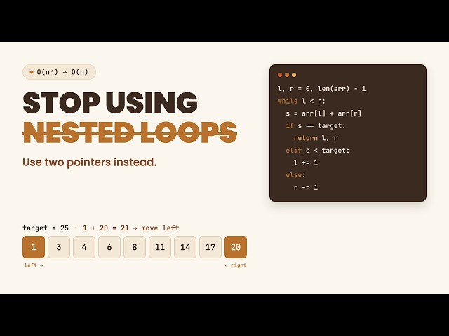 Stop Using Nested Loops! Two Pointers Makes It O(n) LeetCode Technique