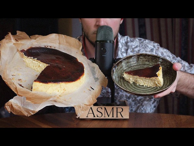 ASMR Baking & Eating Burnt Basque Cheesecake