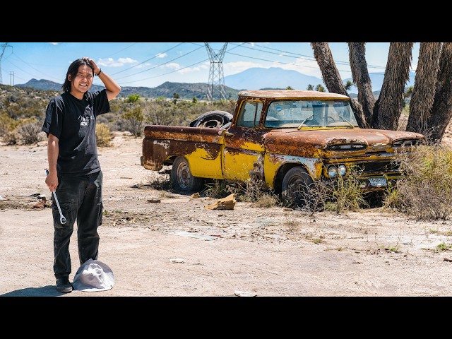 Starting an ABANDONED pickup truck in the DESERT!