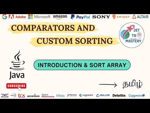Sort Array  - Introduction To Comparators || Data Structures And Algorithm in Java || Tamil