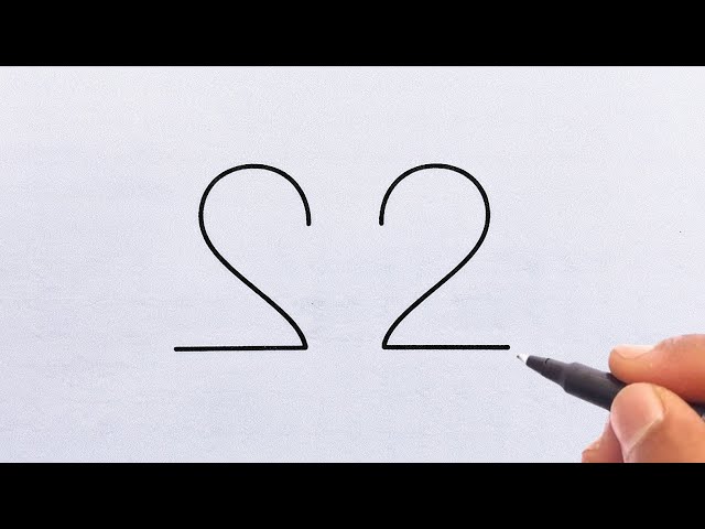 Let's learn How to draw Bird from 22 number | Bird drawing tutorial for kids | Bird drawing easy
