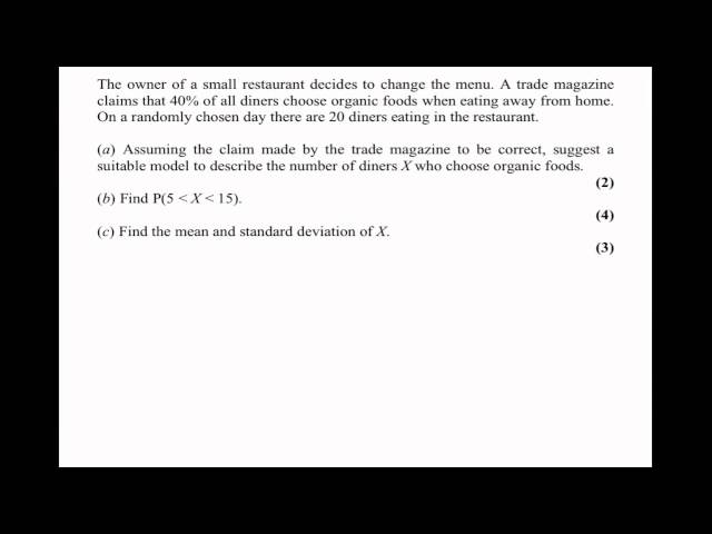 Binomial Distribution: Past Paper Questions